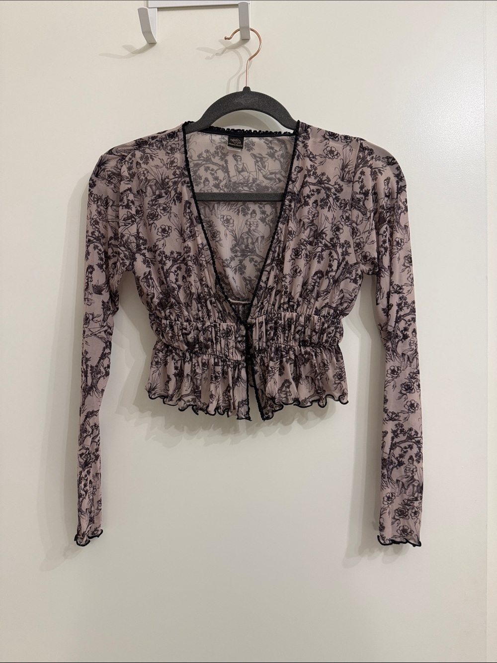 Only Hearts Sheer Ruched Floral Top (Revolve)